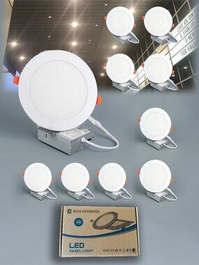 10PC PACK Brand New 4 inch / 12cm LED Round  Panel Light | Warm White | 9W